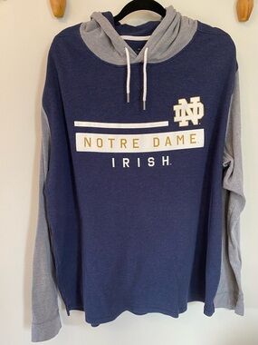 Under Armour Notre Dame Fighting Irish lightweight Navy and Gray Hooded Pullover